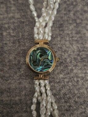 World Pacific - Abalone Dial Pearl Multi-Strand Watch - Gold Tone